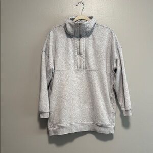 Old Navy Gray Zip Up Sweater with Ribbed Cuffs
